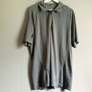 UNDER ARMOUR Golf Loose Fit Solid Gray Zip Polo Shirt XL